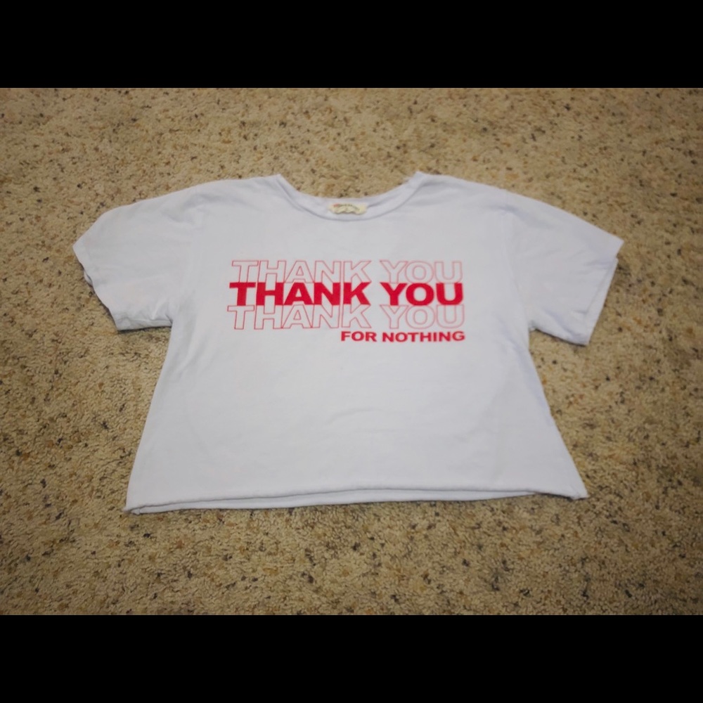 Cropped white tee by French pastry